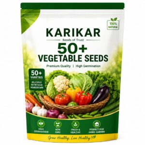 KARIKAR Vegetable Seeds, 50+ Varieties, Non GMO, High Germination, Perfect for Home Garden