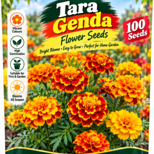 KARIKAR® Tara Genda Flower Seeds, Seeds for Home Garden, Bright Bicolor Marigold Flowers -3O Grams Seeds