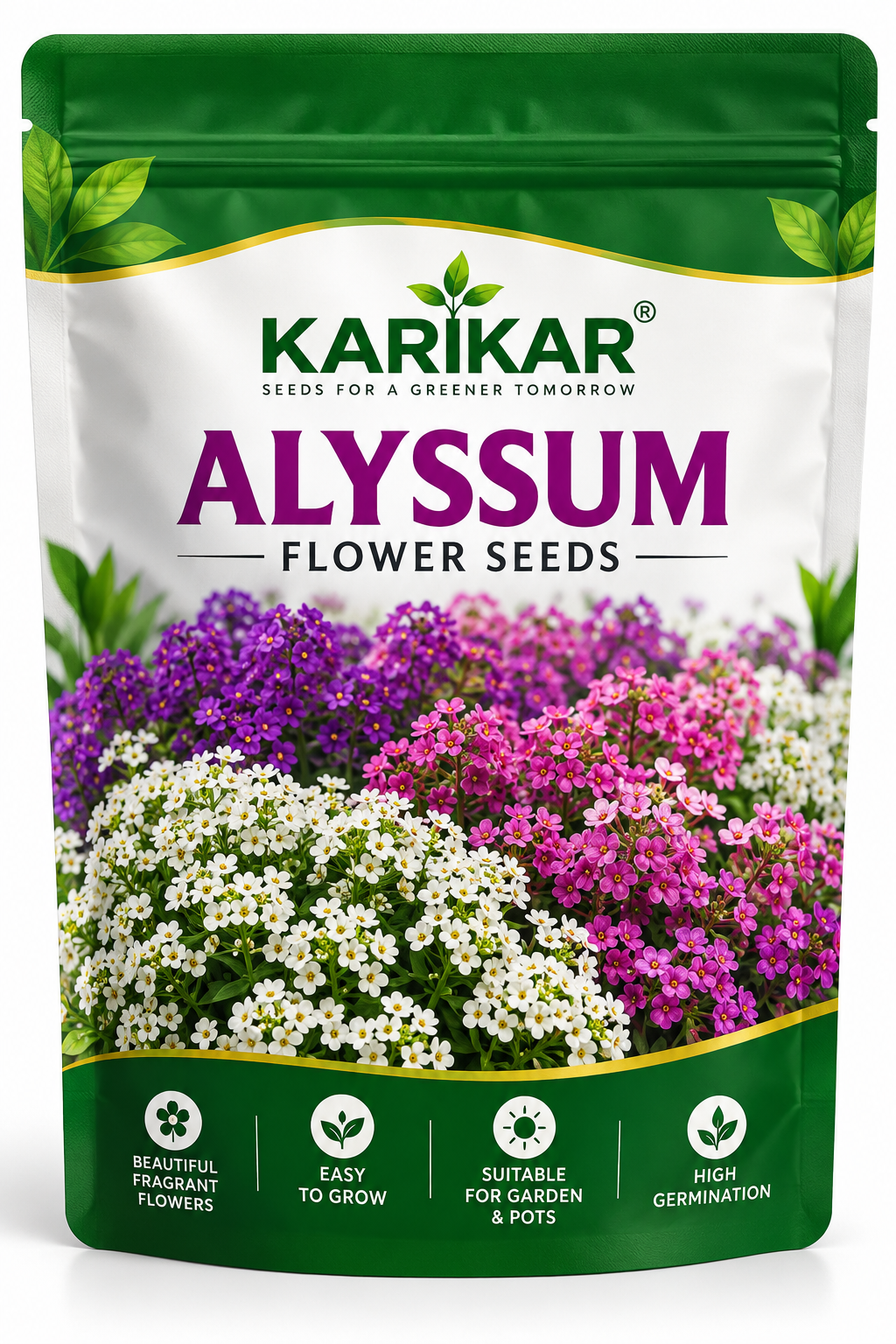 KARIKAR® Alyssum Flower Seeds for Home Garden, Beautiful Fragrant Flowering Plants for Pots, Terrace 30 Grams Seeds