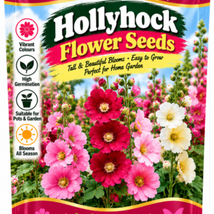 KARIKAR® Hollyhock Flower Seeds for Home Garden, Tall & Colorful Hollyhock Flowering Plants -30 Grams Seeds