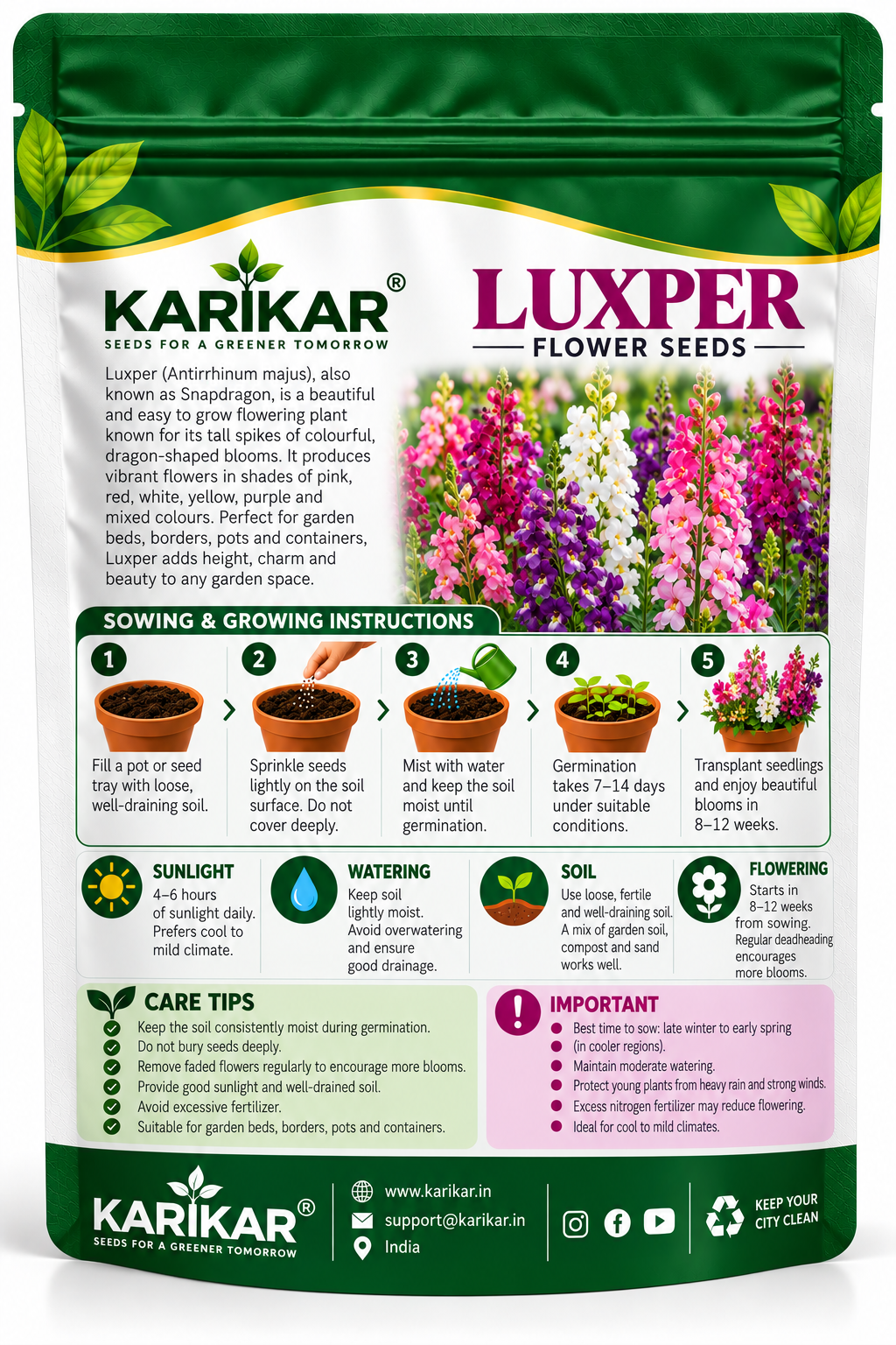 KARIKAR® Luxper Flower Seeds for Home Garden, Colorful Luxper Flowering Plants -30 Grams Seeds - Image 2