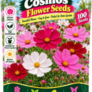 KARIKAR® Cosmos Flower Seeds for Home Garden, Colorful Cosmos Flowering Plants for Pots, Garden Beds, Balcony, Terrace & Outdoor Gardening – 30 Grams Seeds