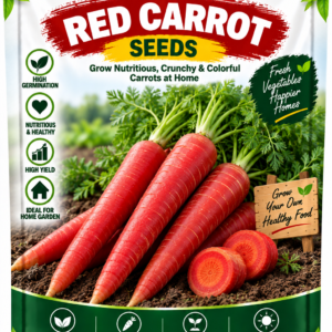 KARIKAR Red Carrot Seeds for Home Garden, Kitchen Garden & Terrace | Red Carrot Vegetable Seeds for Pots & Containers | High Germination 50+Seeds