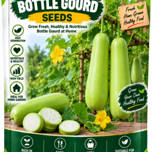 KARIKAR Bottle Gourd Seeds for Home Garden, Kitchen Garden & Terrace | Lauki Vegetable Seeds for Pots & Containers | High Germination 50+Seeds