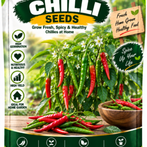 KARIKAR Chilli Seeds for Home Garden | Premium Green & Red Chilli Vegetable Seeds | High Germination 50 + Seeds