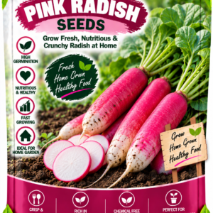 KARIKAR Pink Radish Seeds for Home Garden, Kitchen Garden & Terrace | Pink Radish Vegetable Seeds for Pots & Containers | High Germination 50+ Seeds