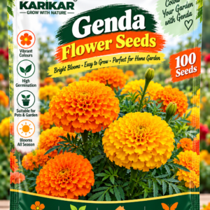 KARIKAR® Genda Flower Seeds for Home Garden, Bright Marigold Flowering Plants  –  30 Grams Seeds