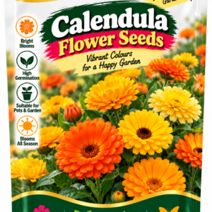 KARIKAR® Calendula Flower Seeds for Home Garden, Bright & Colorful Calendula Flowering Plants for Pots, Garden Beds, Balcony, Terrace & Outdoor Gardening 30 Grams Seeds