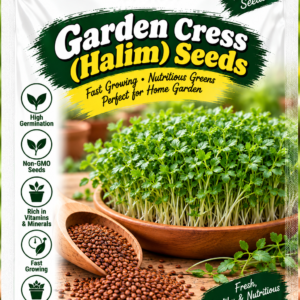 KARIKAR Premium Garden Cress (Halim) Seeds for Home Gardening, Fast Growing Microgreens 20+Seeds