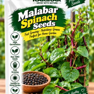 KARIKAR Premium Malabar Spinach Seeds for Home Gardening, Fast Growing Leafy Vegetable 20+Seeds