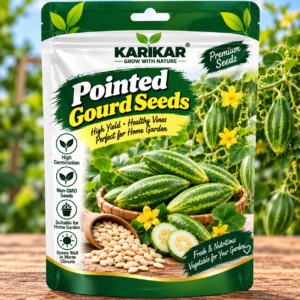 KARIKAR Premium Pointed Gourd Seeds for Home Gardening, Parwal Vegetable 20+Seeds