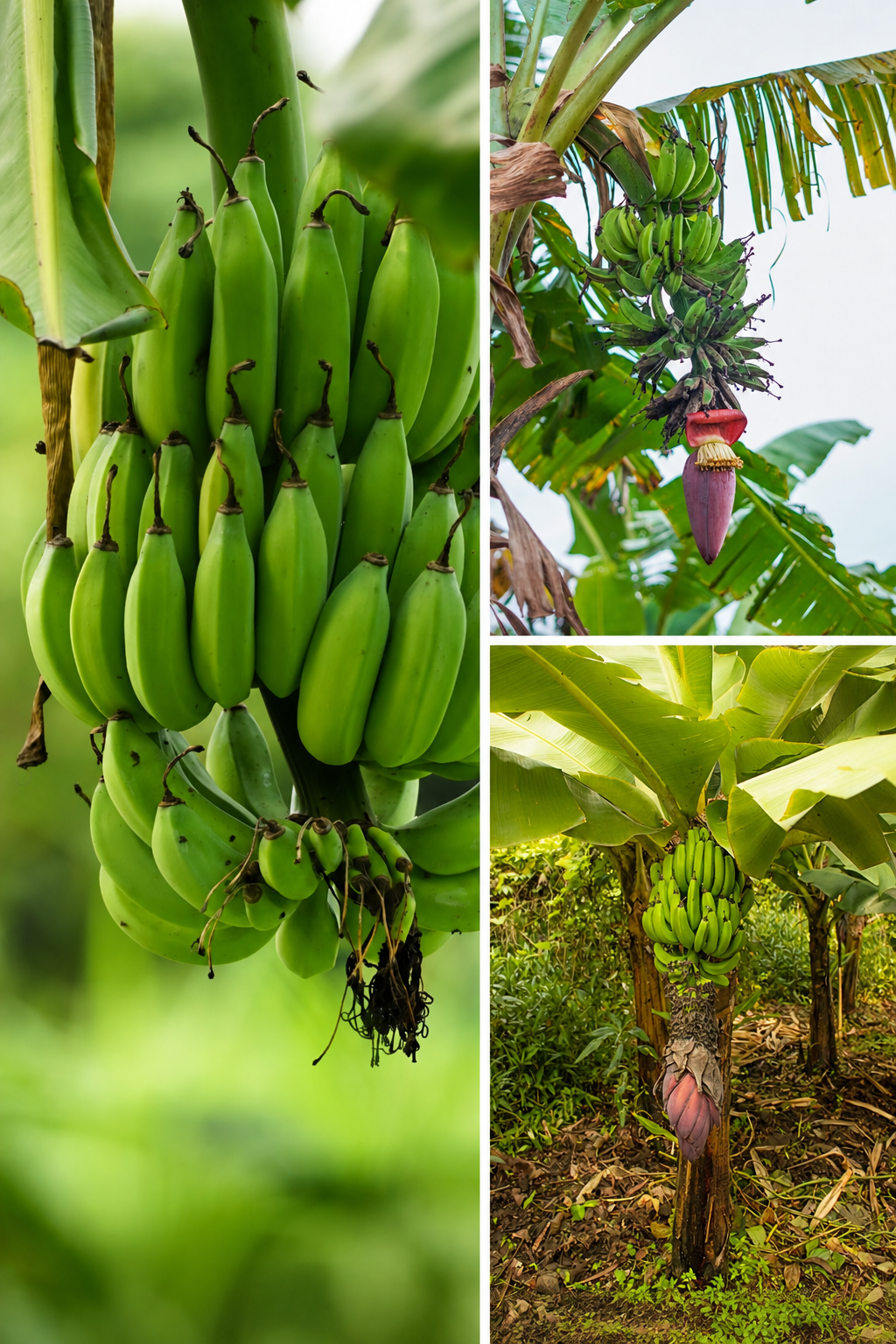 KARIKAR Dwarf Banana Grafted Live Fruit Plant – Healthy Green Banana Bunch for Home Garden