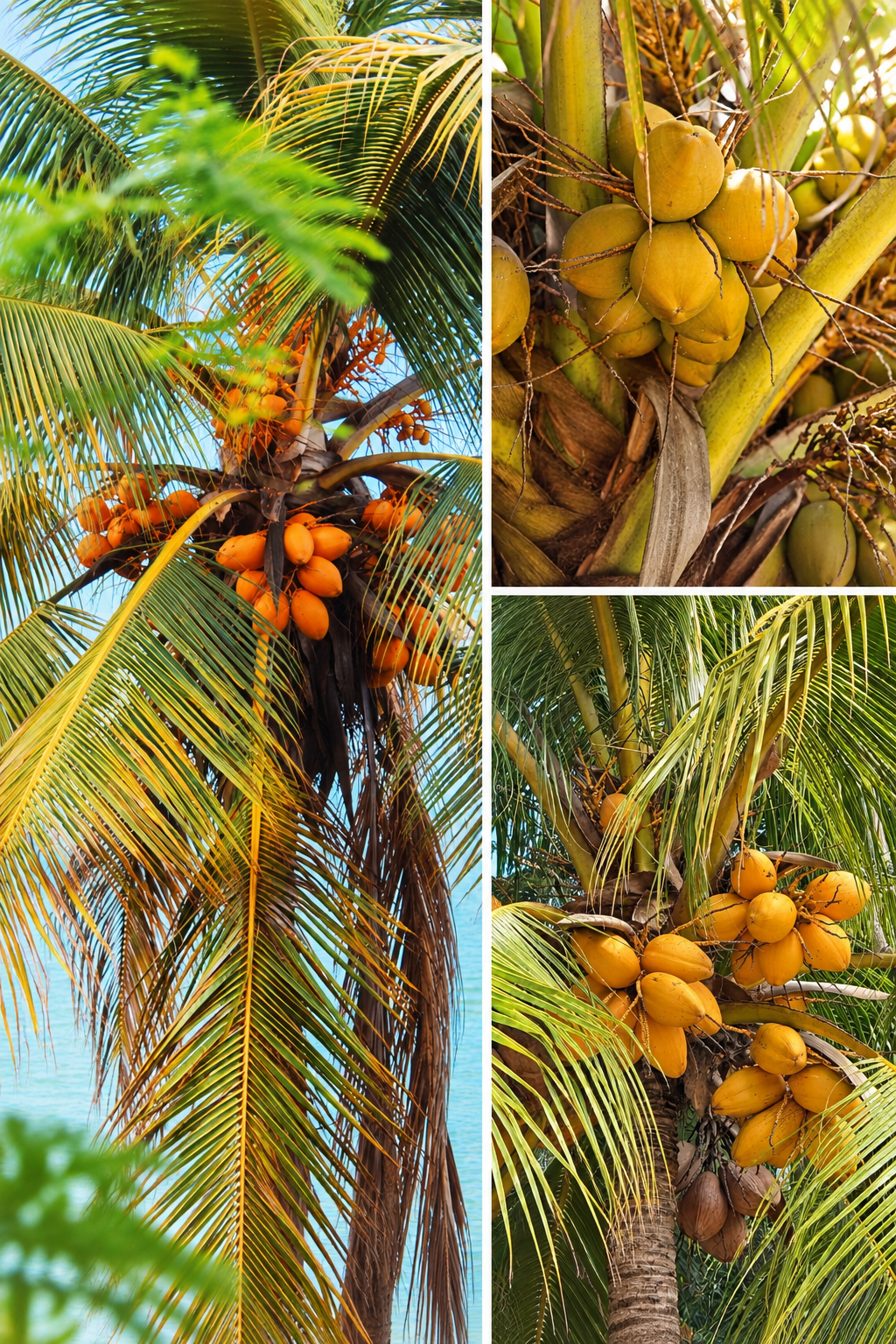 KARIKAR Yellow Golden Malay Dwarf Coconut Grafted Live Plant – Healthy Coconut Plant for Home Garden